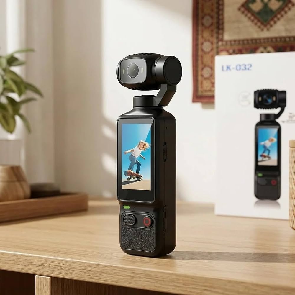 LK-032 4K-Style Handheld Gimbal Camera with Rotating Lens and Display