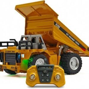 1:64 Scale RC Off-Highway Dump Truck – Orange Metal-Style Construction Vehicle with 2.4GHz Remote Control